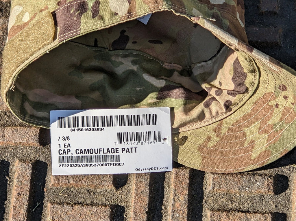 OCP  7 3/8 US Army Military Multicam Camouflage USGI Patrol Cap Hat 2 Tabs SEKRI
