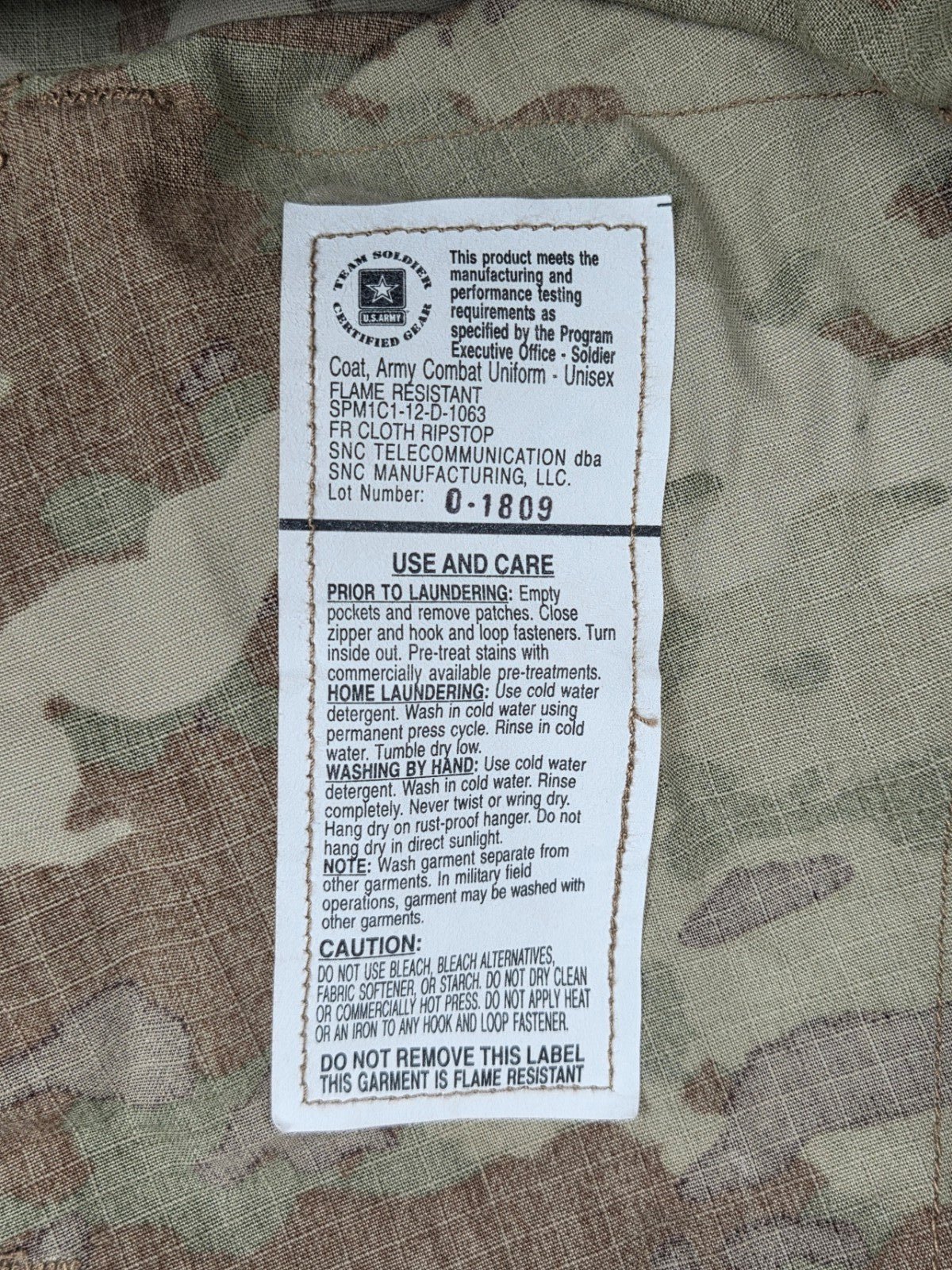 New Large Regular US Army FRACU OCP Combat Uniform Coat Flame Resistant NWT LR