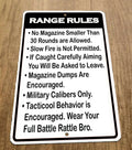 Range Rules 8x12 Metal Wall Sign Military Magazine Dumps Encouraged Full Battle Gear Miscellaneous Poster