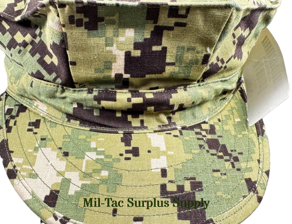 US NAVY 8-POINT UTILITY CAP  NWU TYPE III  DIGITAL WOODLAND  CAMO, SIZE 8 1/4
