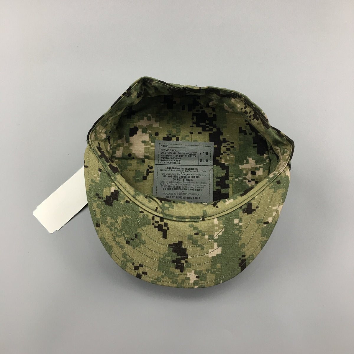 NEW US NAVY NWU Type III AOR2 Woodland UTILITY 8 Point CAP Hat cover 7 1/2