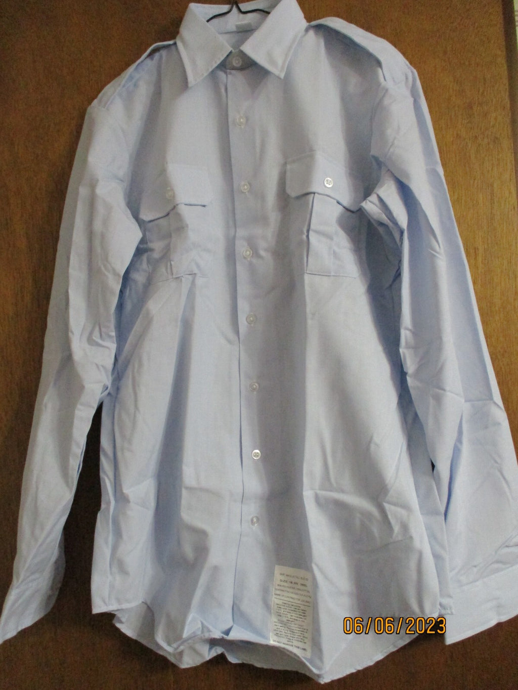 NEW/NOS - Men's Coast Guard Blue Shirt, Long Sleeve, Size 16 1/2 N X 38 Sleeve