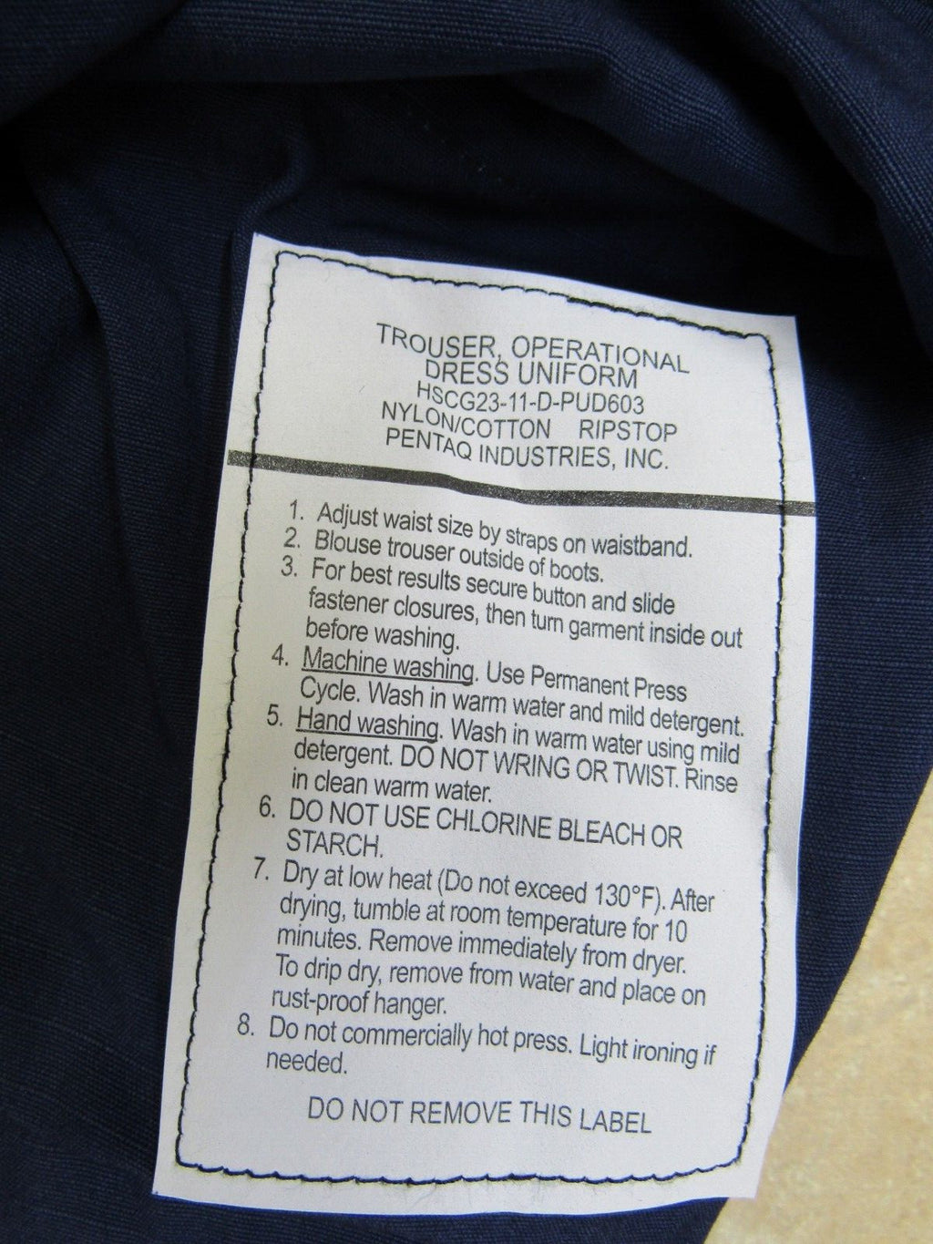 US Coast Guard USCG BDU Pants Trousers Ripstop Operational Dress Uniform XSmall