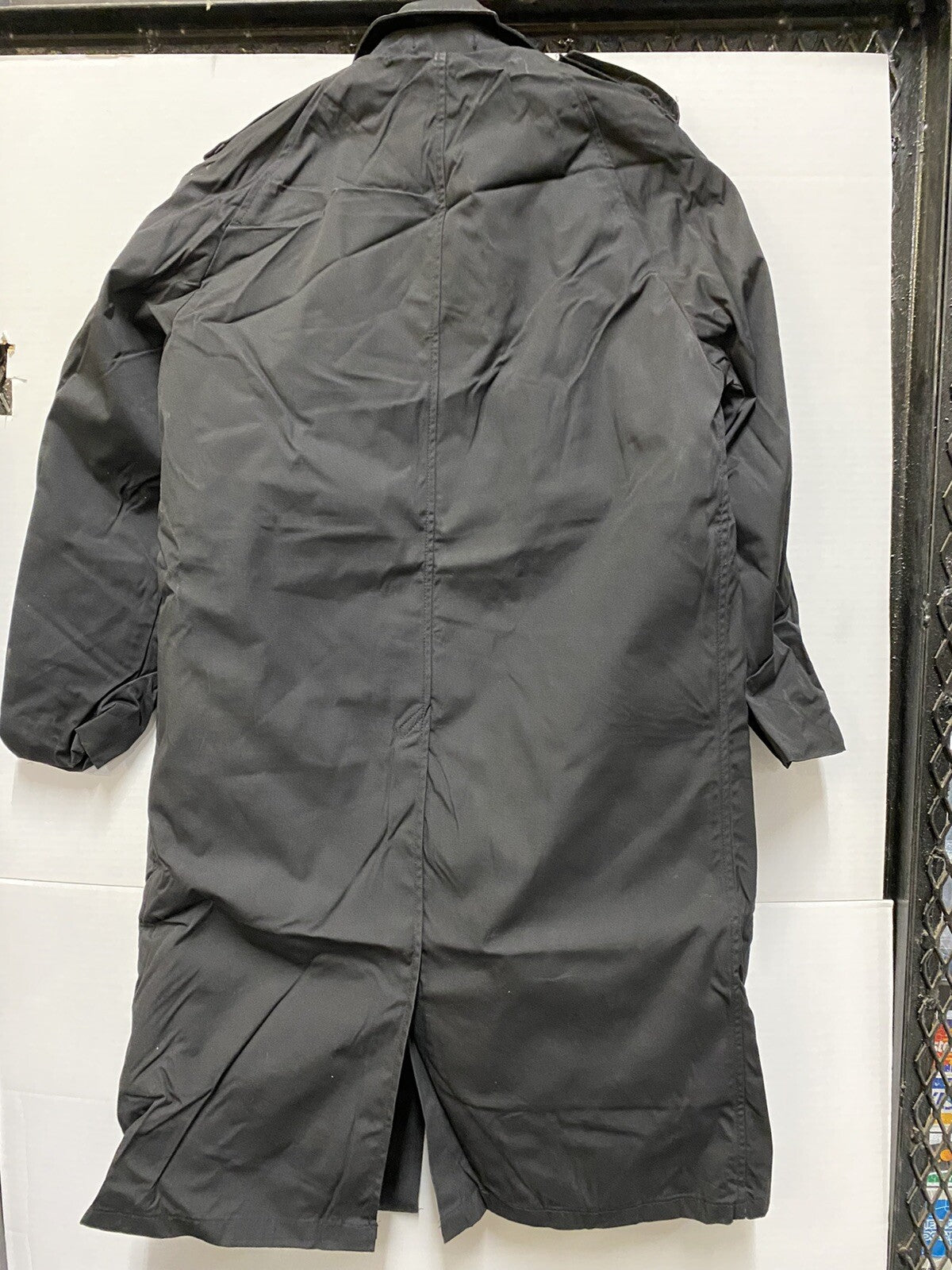 GI Black All Weather Coat Army Trench Coat With Removable Liner Size 36R