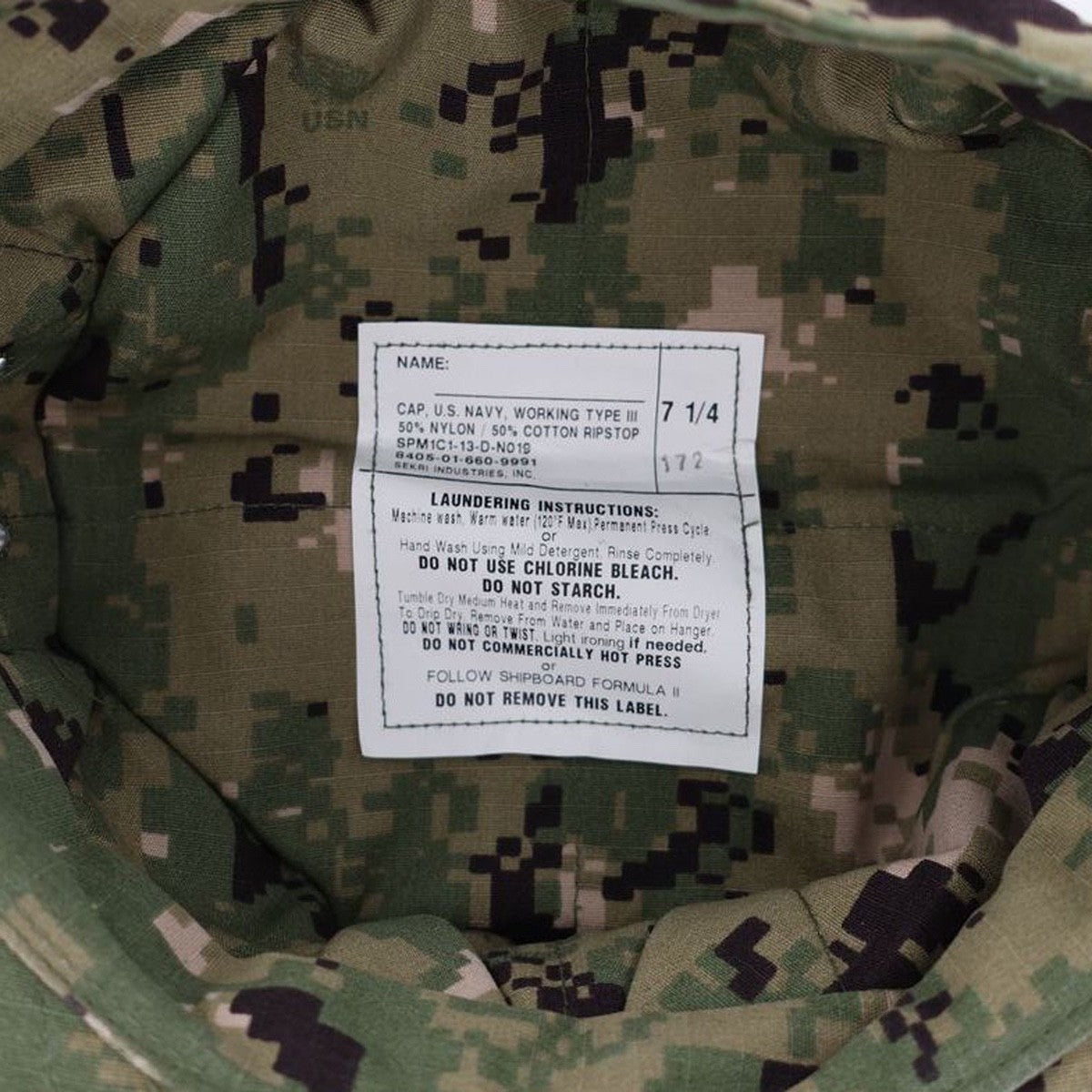 USGI US Navy NWU Type III 8-Point Utility Cap w/ ACE - New