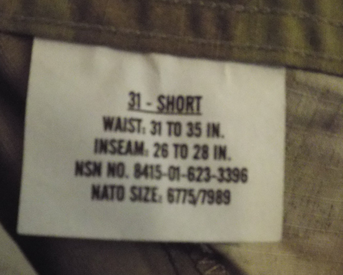 US Military Army Issue OCP Rip Stop Combat Pants Trousers Female Size 31 Short