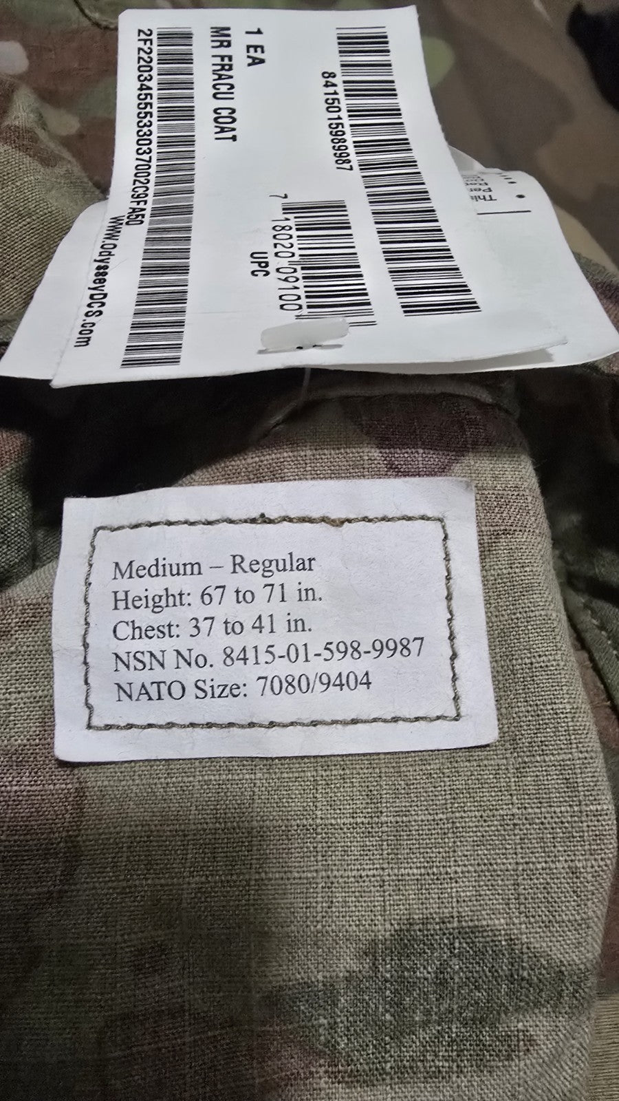NWT US Army OCP FRACU Coat Top Uniform Size Medium Regular