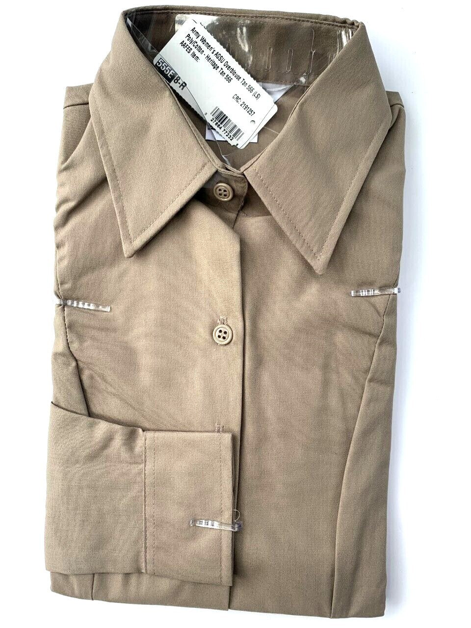 Women’s CaliFashions 555E AGSU Military Uniform OverBlouse Tan U.S. Army Shirt