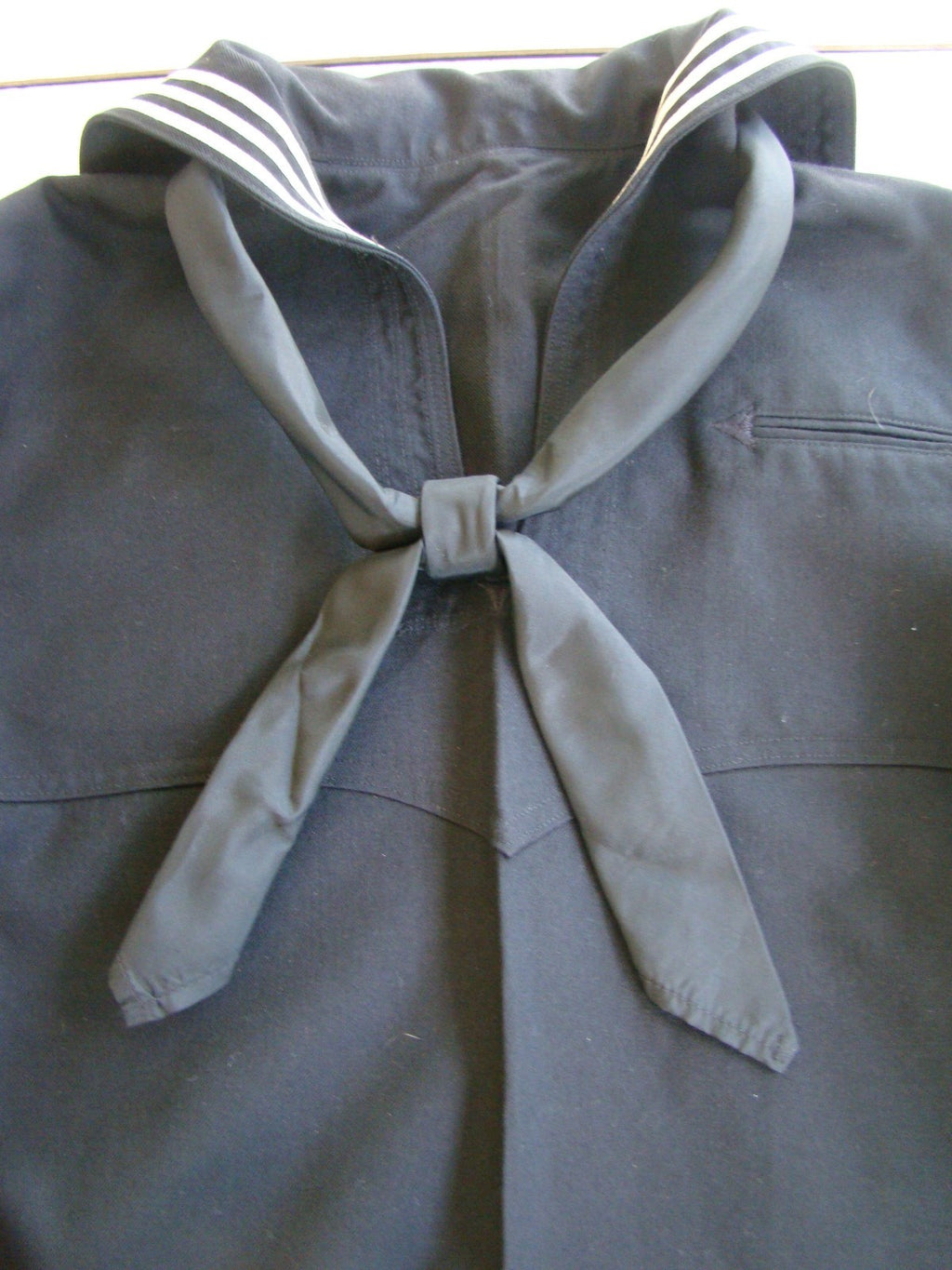 USN US NAVY ENLISTED & PETTY OFFICERS DRESS WHITES NECKERCHIEF FLAT NOT ROLLED*