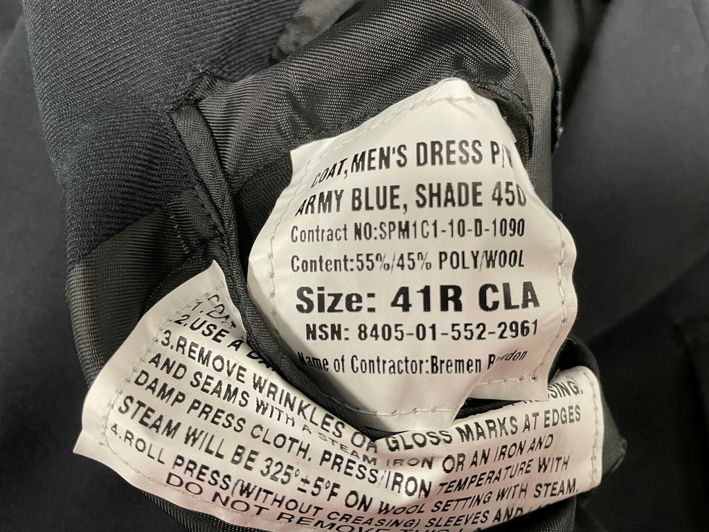 US ARMY MEN'S 41R MILITARY SERVICE DRESS BLUE BLUES ASU UNIFORM COAT JACKET NEW
