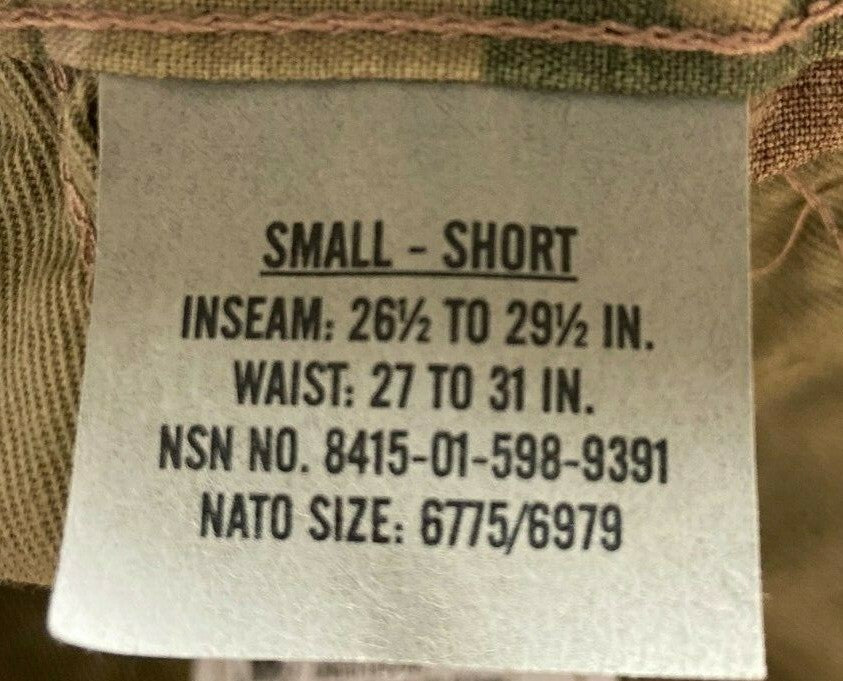 SCORPION OCP FLAME RESISTANT ,ARMY COMBAT UNIFORM TROUSER,SIZE SMALL-SHORT, NWT