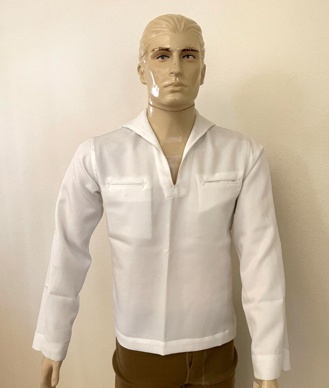 NEW GENUINE US NAVY SERVICE DRESS WHITE JUMPER MIDDY BLOUSE UNIFORM TOP (44 REG)