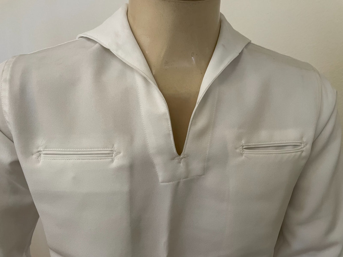 NEW GENUINE US NAVY SERVICE DRESS WHITE JUMPER MIDDY BLOUSE UNIFORM TOP (44 REG)