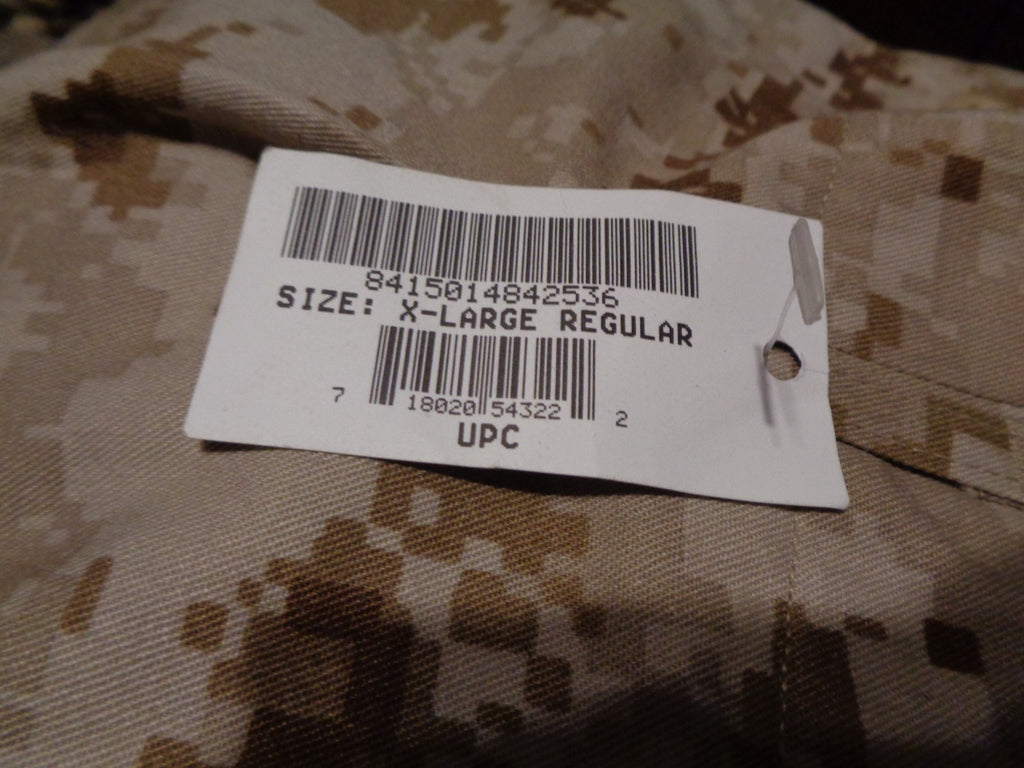 USMC MARPAT PANT DESERT TAN MCCUU X LARGE REGULAR  NWT  XLR  RARE