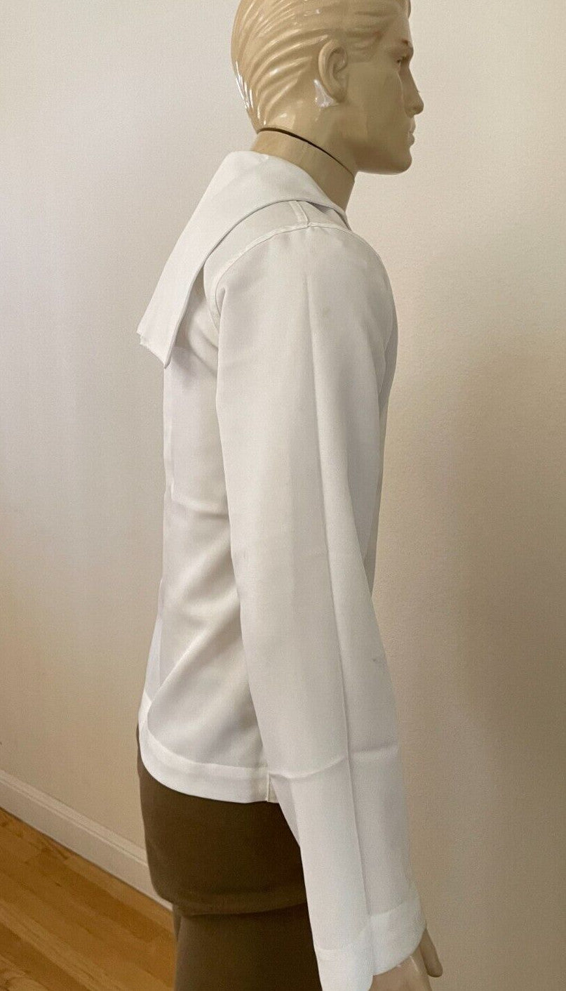 NEW GENUINE US NAVY SERVICE DRESS WHITE JUMPER MIDDY BLOUSE UNIFORM TOP (44 REG)