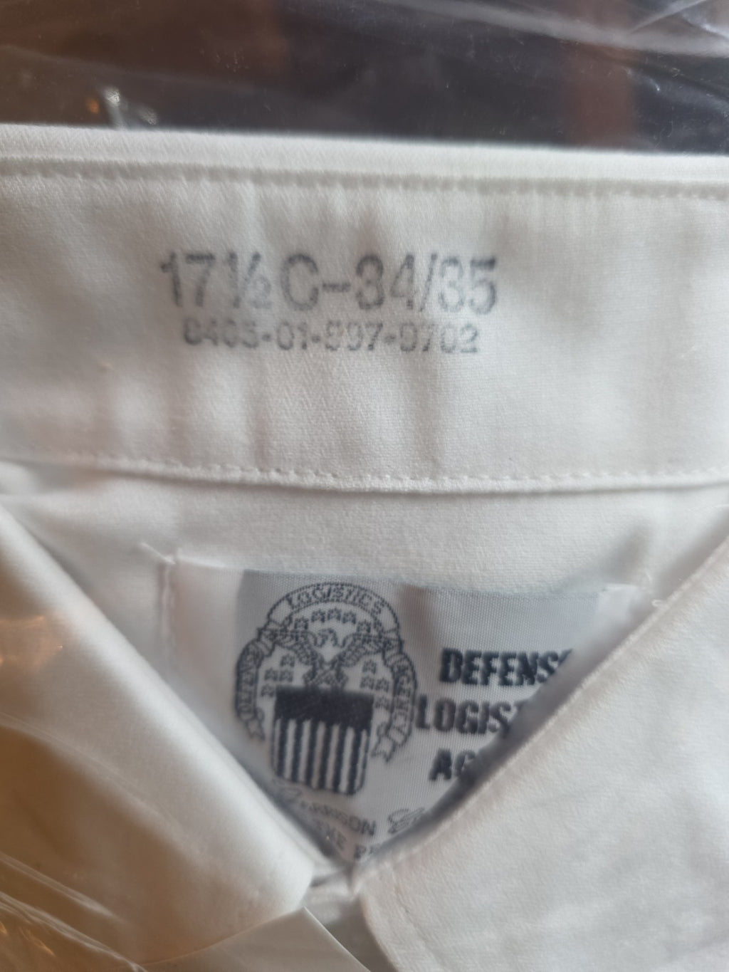 Garrison Collection Solid White Long Sleeve Army Dress Shirt Mens  17.5 C-34/35