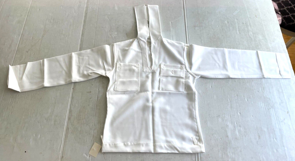 NEW GENUINE US NAVY SERVICE DRESS WHITE JUMPER MIDDY BLOUSE UNIFORM TOP (44 REG)