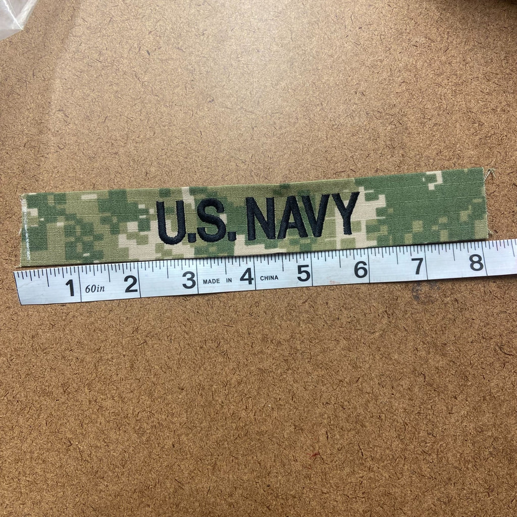 U.S. Navy NWU Type III "U.S. NAVY" Name Tape 1.25" x 8" (each)