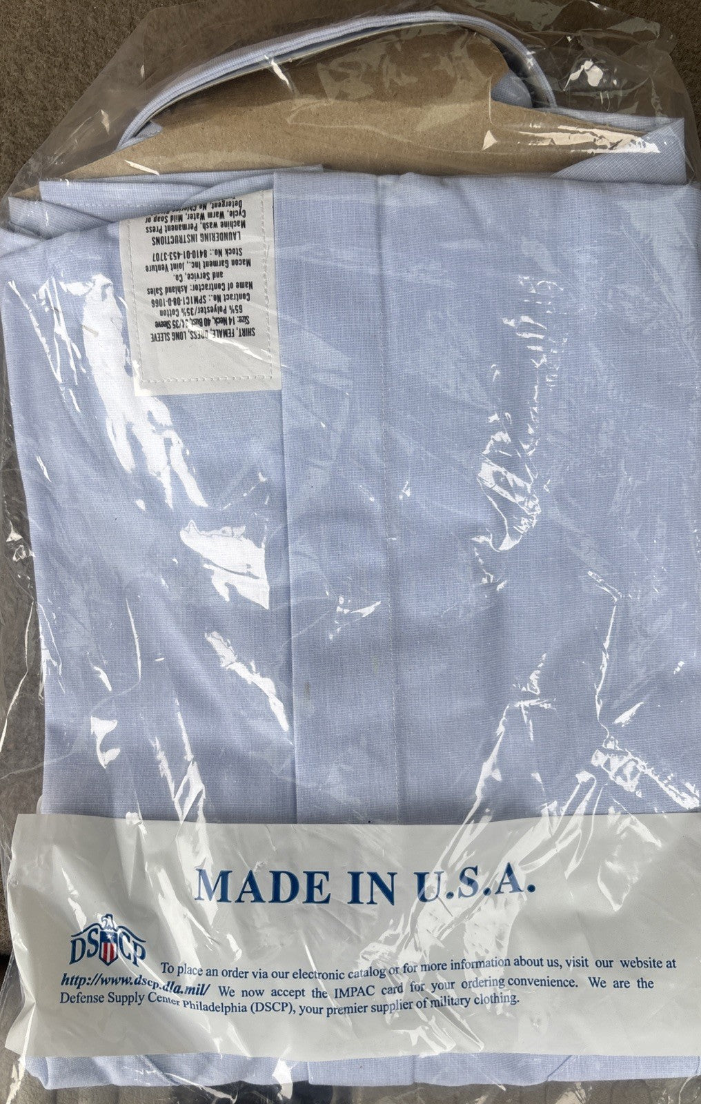 FEMALE WOMEN’S USCG COAST GUARD 1550 BLUE LONG SLEEVE SHIRT TUCK IN