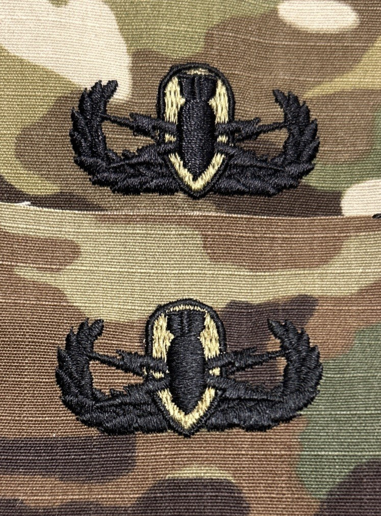 US Army Basic EOD Badges (2) OCP Sew-On Explosive Ordnance Disposal