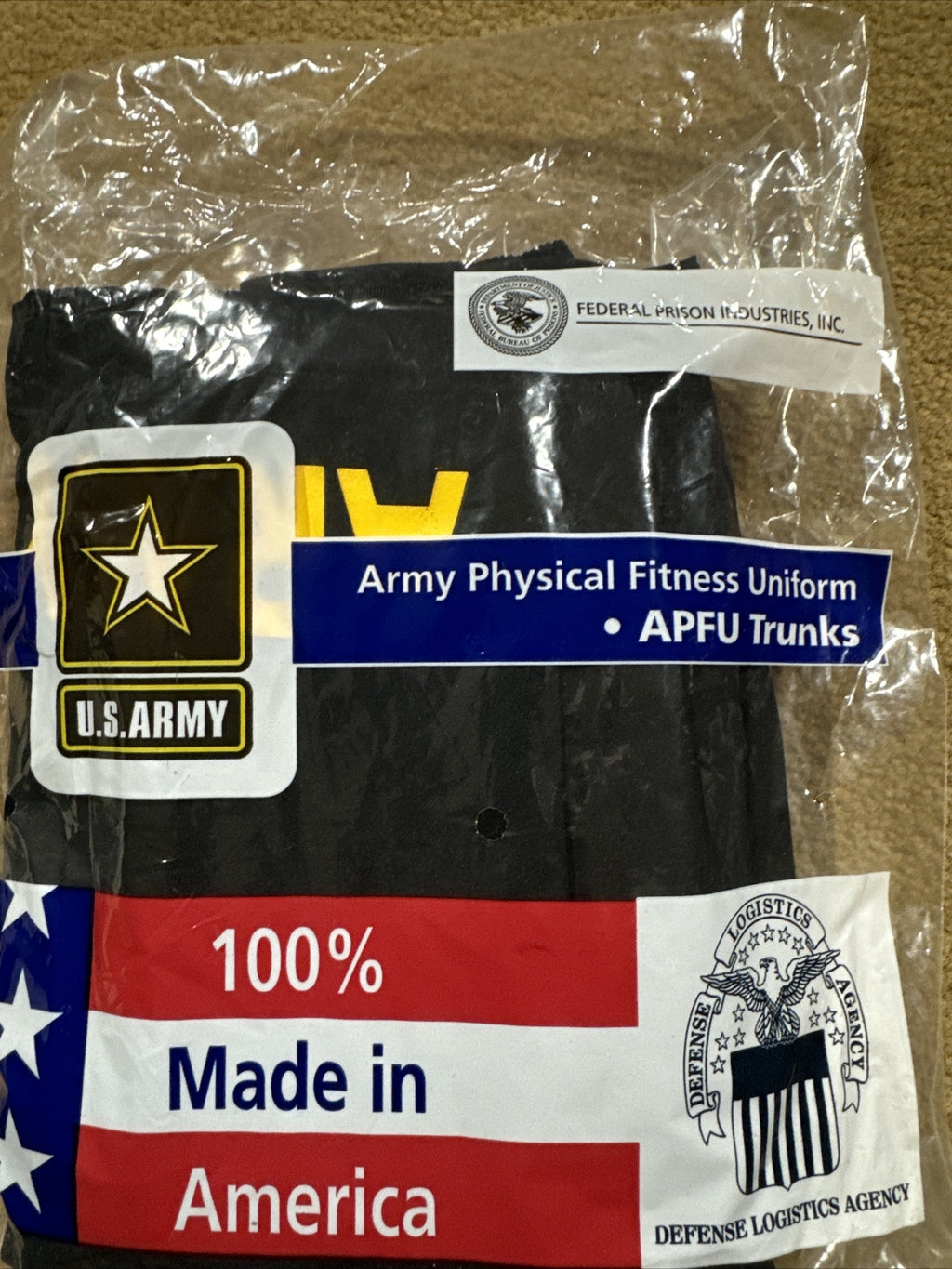 NEW Black & Gold Army PT Shorts Trunks APFU Physical Fitness Uniform Small