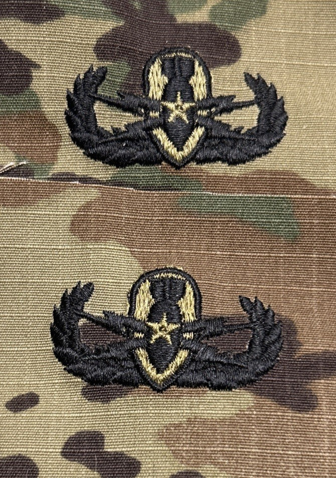 US Army Senior EOD Badges (2) OCP Sew-On Explosive Ordnance Disposal
