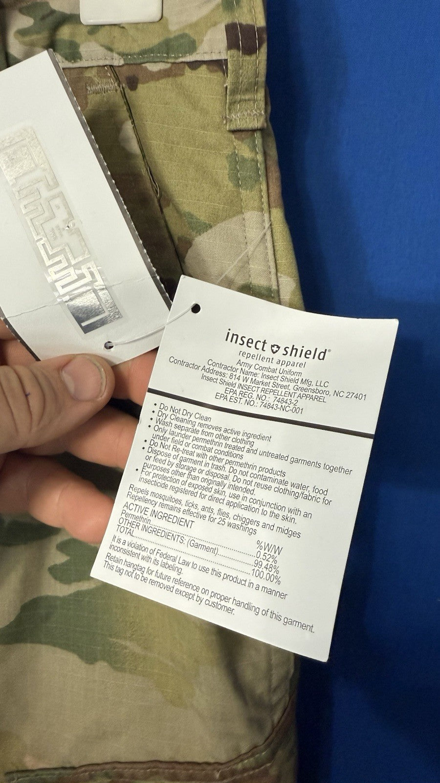 Army Combat Uniform OCP Scorpion W2 Trousers Small Short Insect Shield New