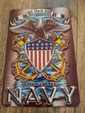United States Navy "The Sea Is Ours" 8"x12" Metal Military Wall Sign for Armed Forces
