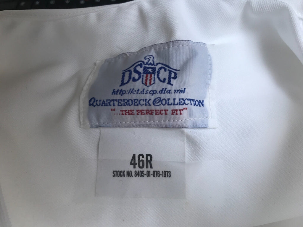 US NAVY MIDDY BLOUSE WHITE DRESS JUMPER 46 Regular NSN 8405-01-076-1973
