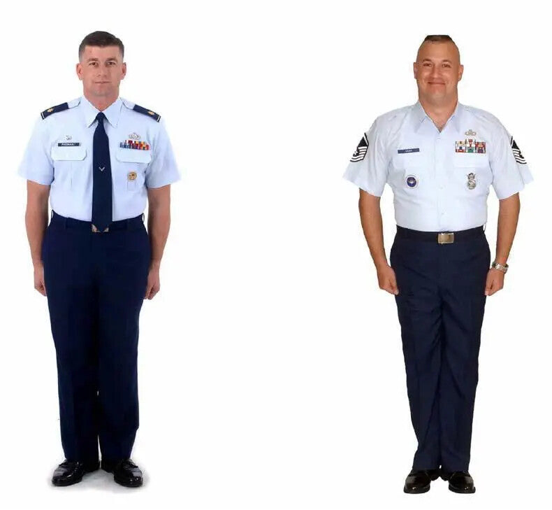 NEW 2026 AIR FORCE USAF SHIRT MENS SHORT SLEEVE DRESS BLUE UNIFORM ALL SIZES