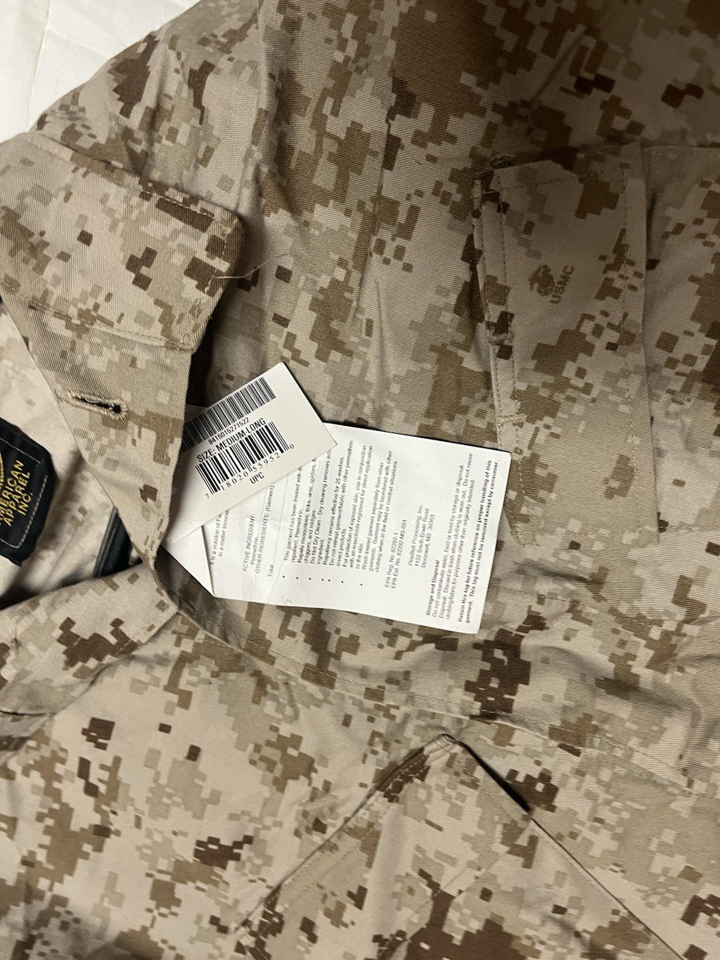 USMC Marpat Blouse Jacket Desert Camo Medium Long McCuu New With Tags Marines