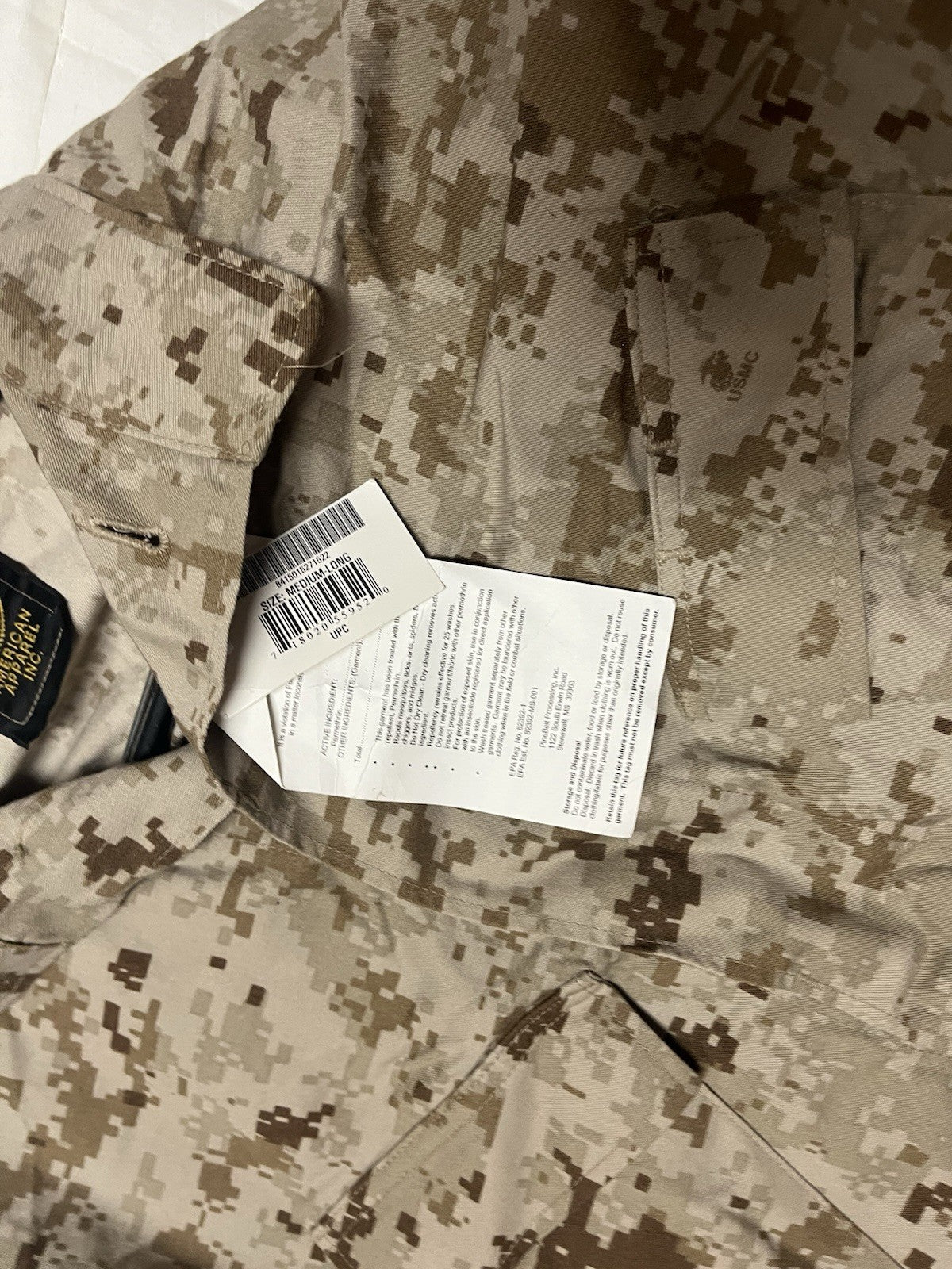 USMC Marpat Blouse Jacket Desert Camo Medium Long McCuu New With Tags Marines