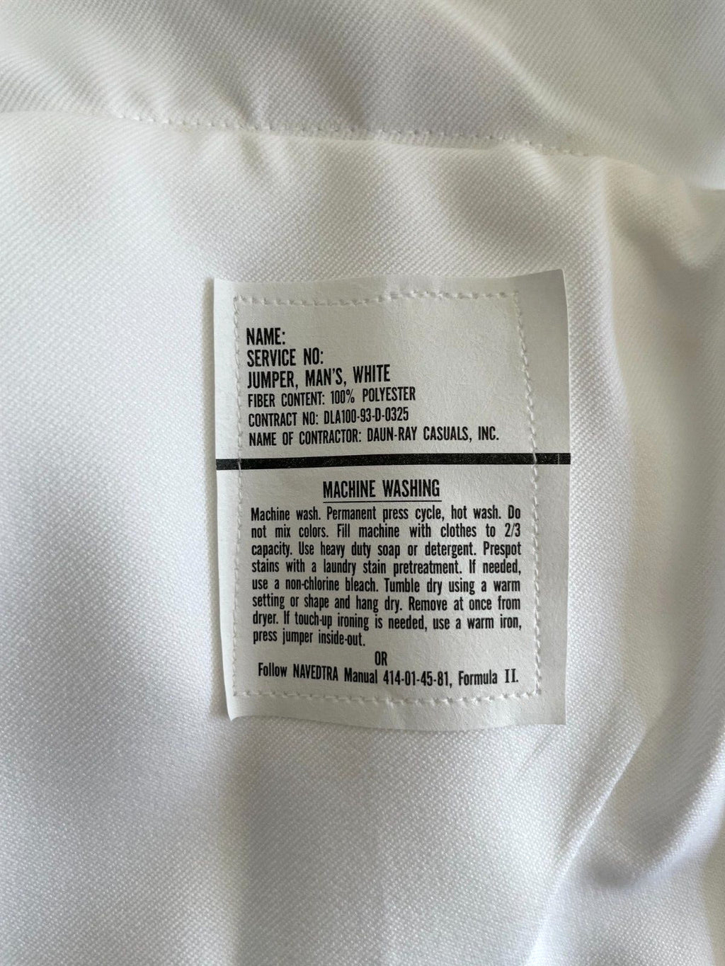 NEW GENUINE US NAVY SERVICE DRESS WHITE JUMPER MIDDY BLOUSE UNIFORM TOP (46 XL)