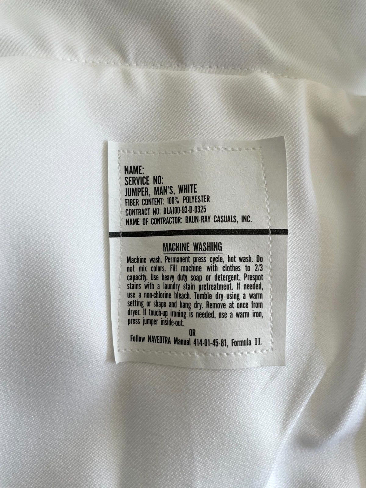NEW GENUINE US NAVY SERVICE DRESS WHITE JUMPER MIDDY BLOUSE UNIFORM TOP (46 XL)