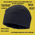 NEW ARMY Fleece Watch Cap Hat BLACK Beanie COLD WEATHER WINTER PT APFU