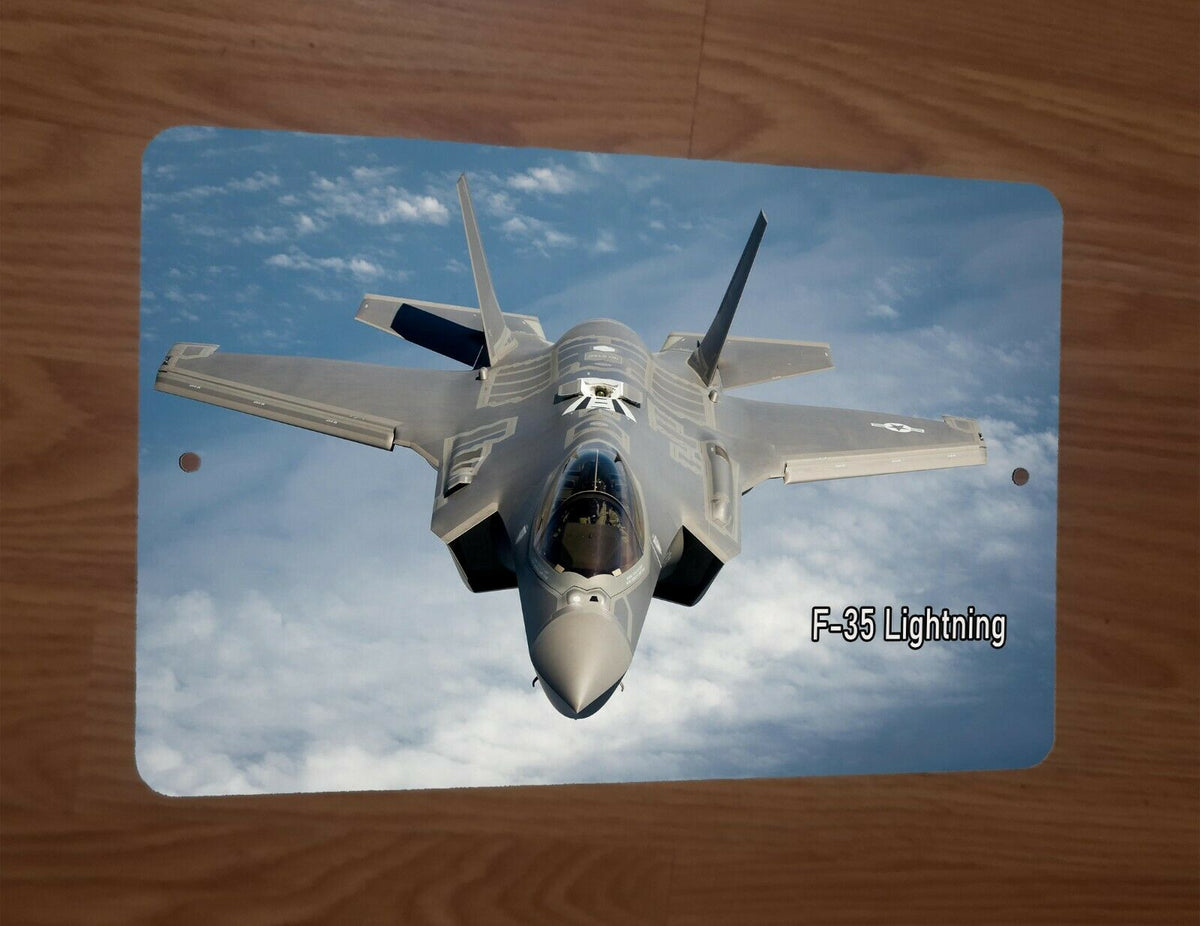 Lockheed Martin F-35 Lightning Stealth Jet Military Airplane 8x12 Inch Metal Sign