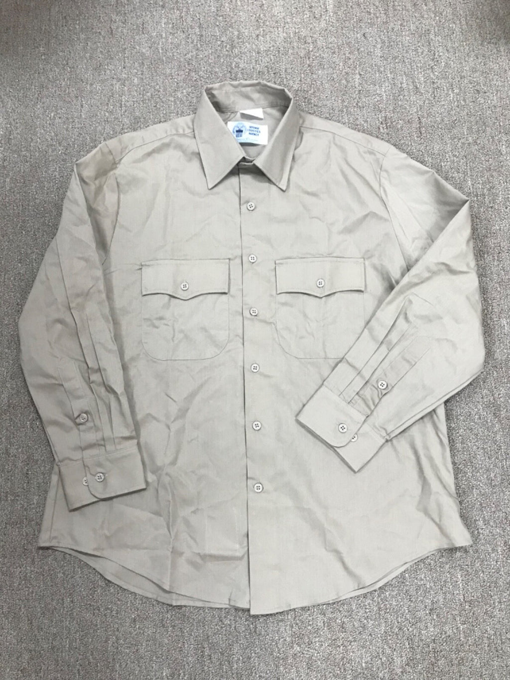 AGSU Male Dress Shirt Army Green Service Uniform Taupe 16.5 x 36/37  Long Sleeve