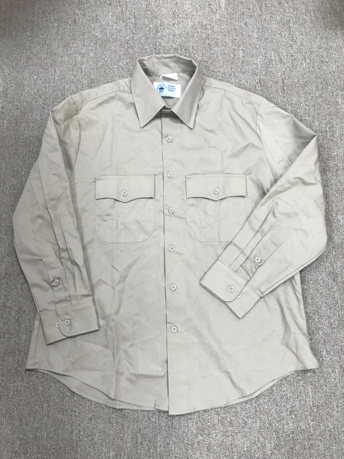 AGSU Male Dress Shirt Army Green Service Uniform Taupe 16.5 x 36/37  Long Sleeve