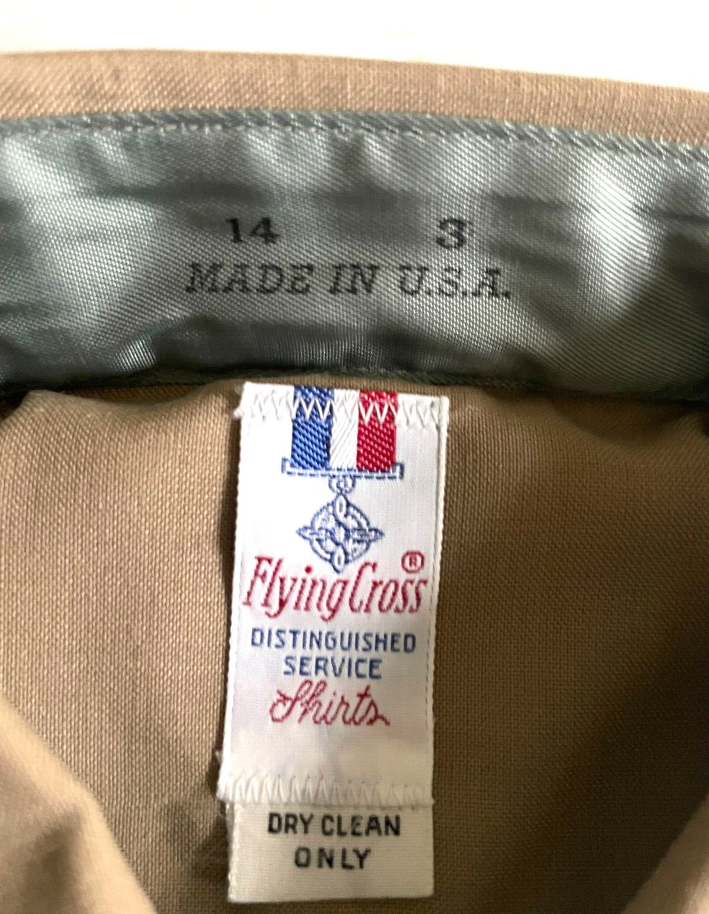 UNISSUED FLYING CROSS USMC MARINE CORPS LONG SLEEVE KHAKI SHIRT SIZE 14 X 33 NIB