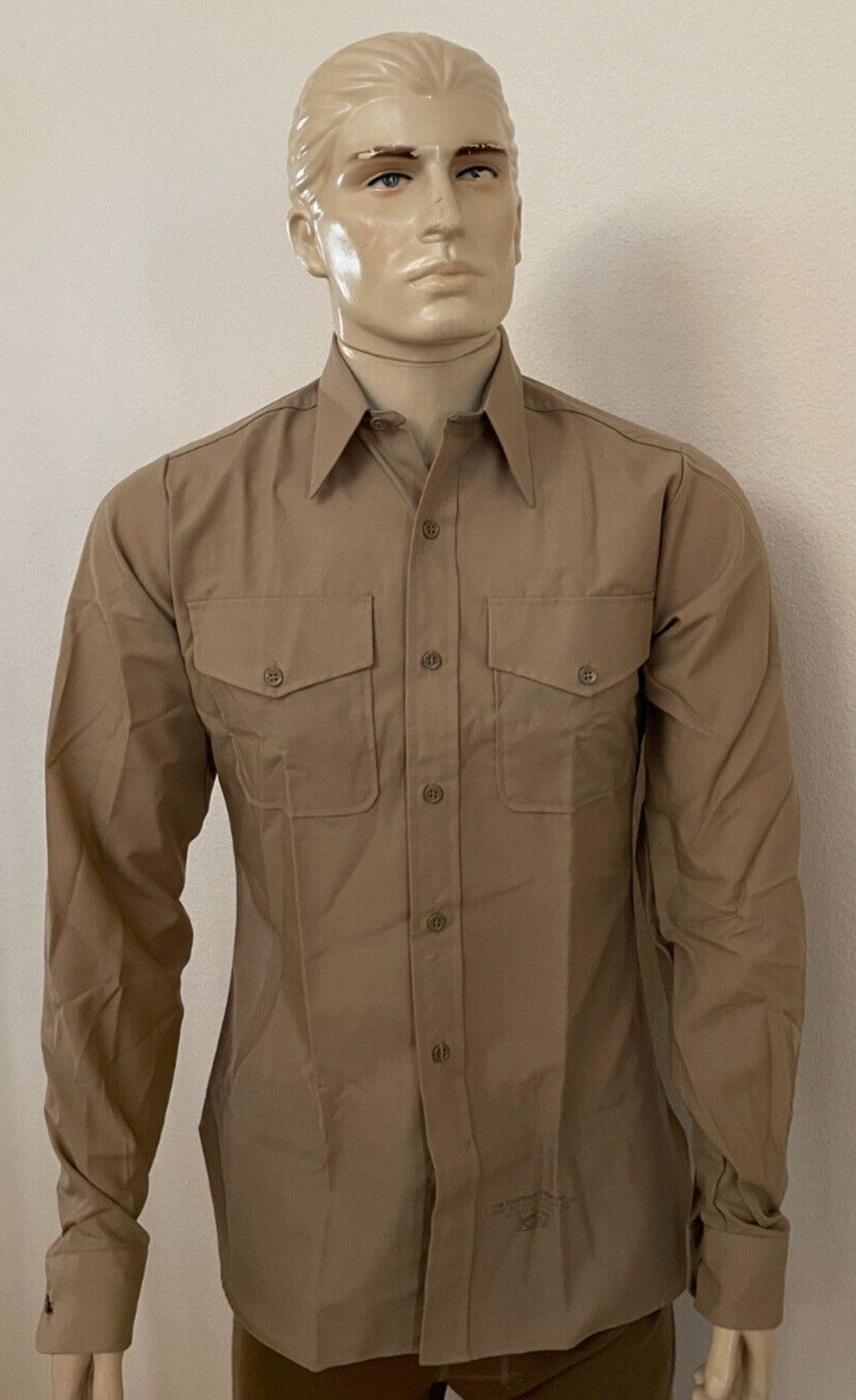 UNISSUED FLYING CROSS USMC MARINE CORPS LONG SLEEVE KHAKI SHIRT SIZE 14 X 33 NIB