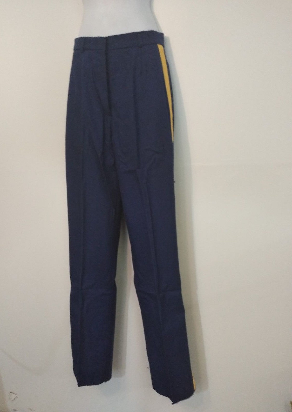 US ARMY Women's Dress Blue Uniform Pants, Trousers, Slacks Gold/Yellow Stripe