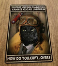 Foxtrot Uniform Charlie Kilo Yankee Oscar Uniform 8x12 Inch Metal Military Sign Featuring Cat Animals