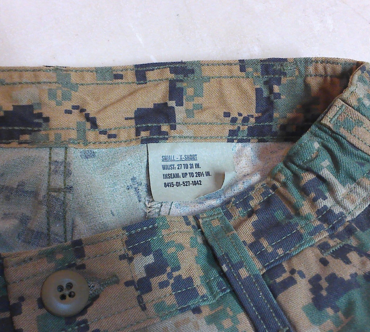 Marine Corps USMC Woodland MARPAT Camo MCCUU Combat Pants Trousers Small X-Short