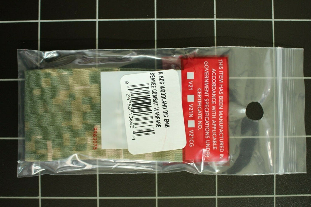 USN NAVY NWU UNIFORM SEABEE WARFARE SPECIALTY BADGE TYPE 3 GREEN INSIGNIA TAPE