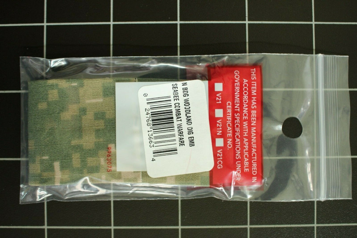 USN NAVY NWU UNIFORM SEABEE WARFARE SPECIALTY BADGE TYPE 3 GREEN INSIGNIA TAPE