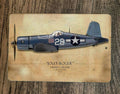 Jolly Roger F4U-1D Corsair Military Jet Plane 8x12 Metal Wall Sign Poster
