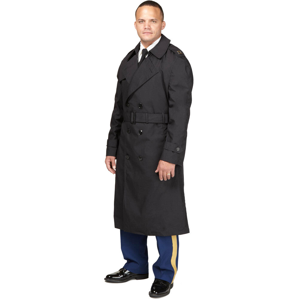 NEW Military Regulation Uniform Black Trench Overcoat All Weather ASU ALL SIZES