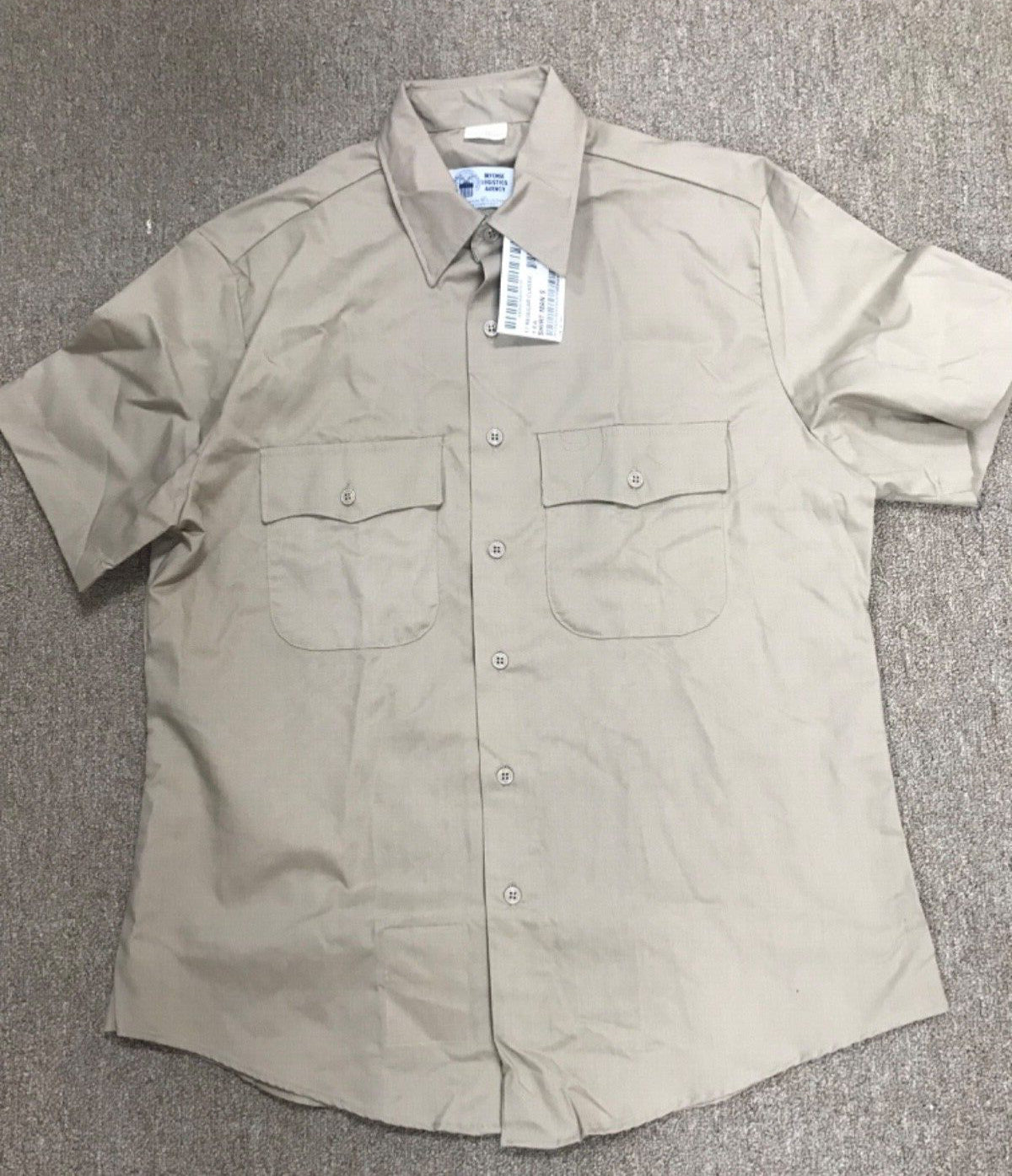 AGSU Male Dress Shirt Army Green Service Uniform Taupe 15.5 Short Sleeve