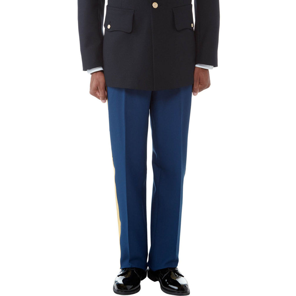 ARMY SERVICE UNIFORM ASU OFFICER NCO DRESS BLUE PANTS TROUSERS 30-42 UNHEMMED