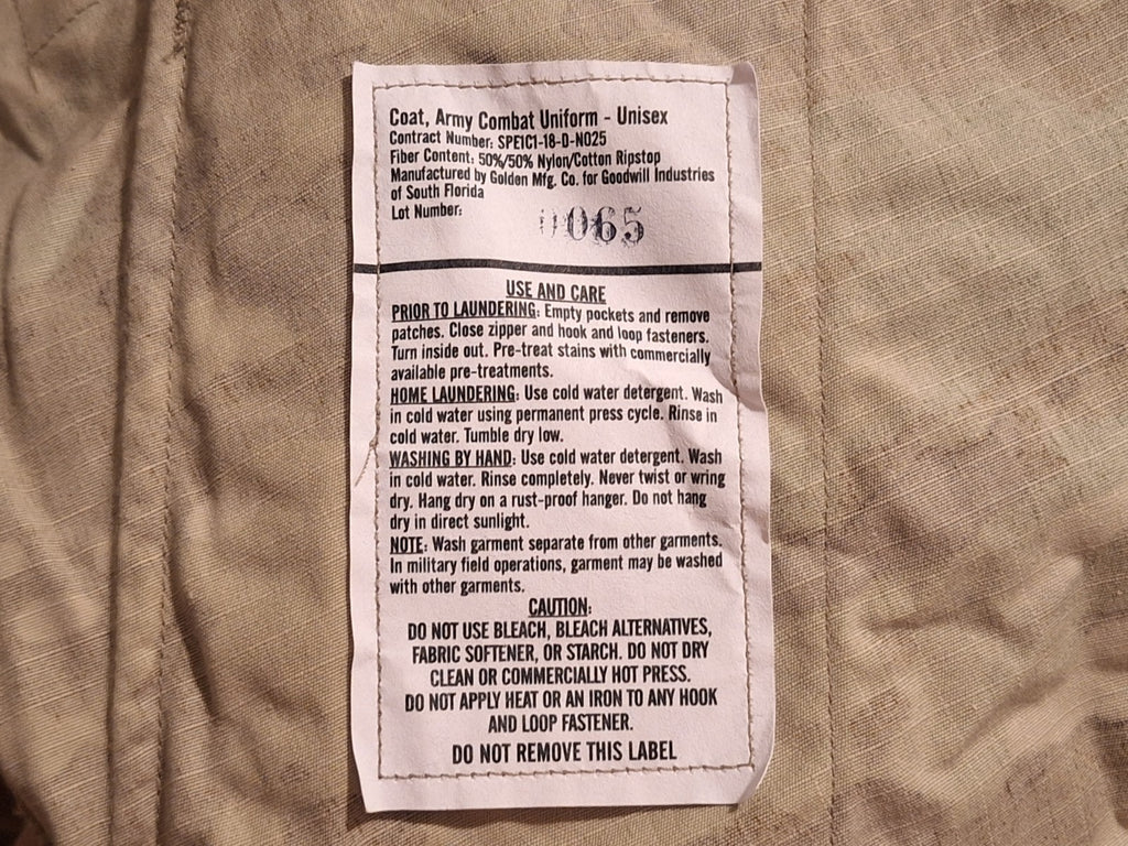 U.S. Army OCP Army Combat Uniform Combat Coat Small-Regular New